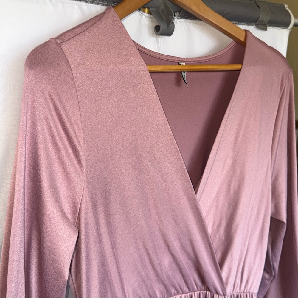 Mother Bee Maternity stretchy maxi dress mauve 3/4 sleeve XL - Picture 5 of 9